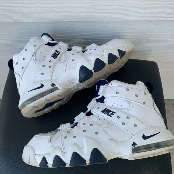 Nike Air Max White Midnight Navy Blue 7Y/ 8 woman - Picture 9 of 12